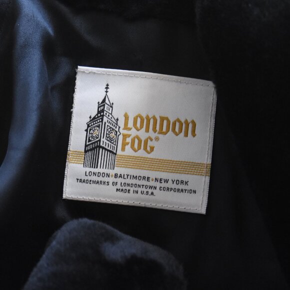 Black Long Plush Faux Fur Coat London Fog Winter Outerwear Coat Full Length 10 - Picture 7 of 9